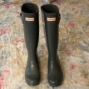 Hunter Dark Gray Tall Boots